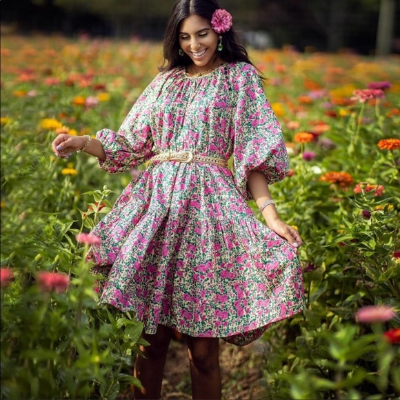 Zara puff shoulder print floral dress - Picture 3 of 10